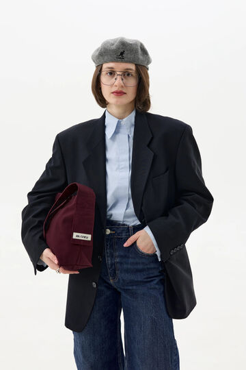 Бургунді шопер зі сталою ручкою