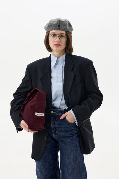 Бургунді шопер зі сталою ручкою