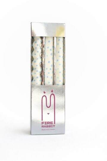 Набір свічок Blue Dot Taper Candles White