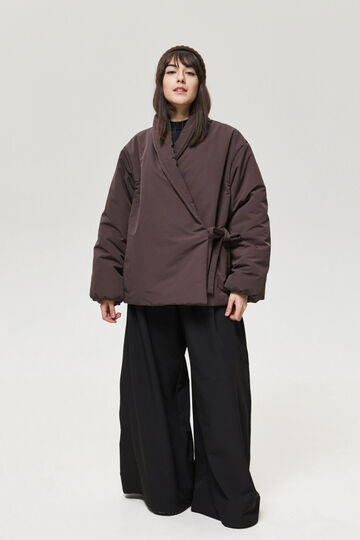 Kimono jacket insulated with synthetic down Mariko chocolate