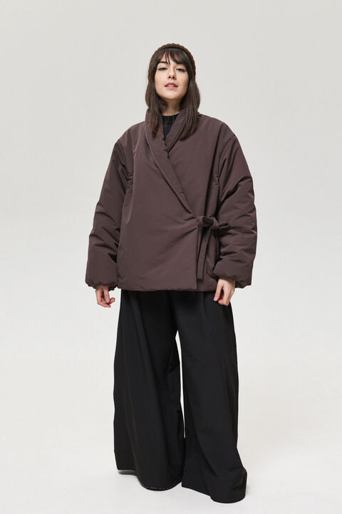 Kimono jacket insulated with synthetic down Mariko chocolate