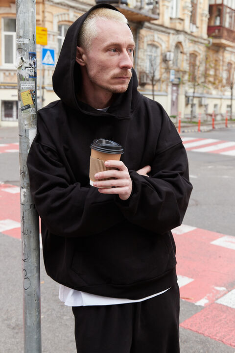 Чорне худі Heavy оверсайз