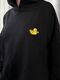Black hoodie with “Duckling” embroidery