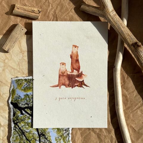 Листівка З днем народження (видрочки)