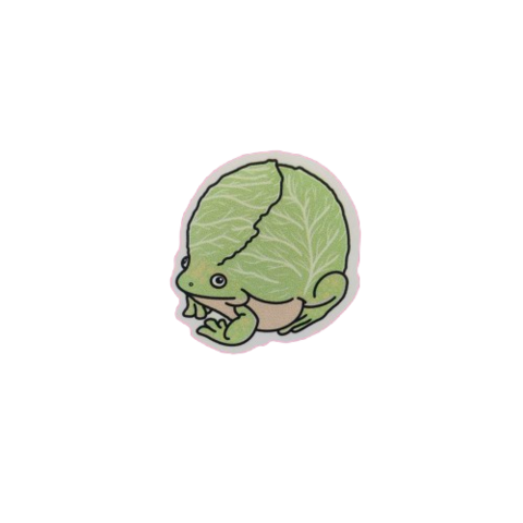 Glow-in-the-dark sticker: Cabbage Frog