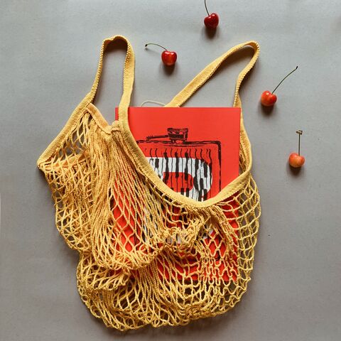 Yellow string bag