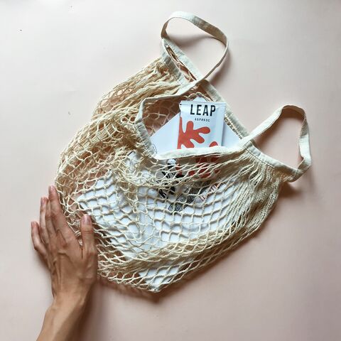 Beige string bag