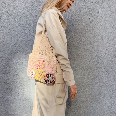 Beige string bag