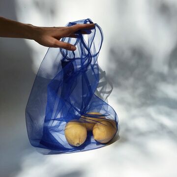 Electric Blue Bag Thank You No Need for a Plastic Bag