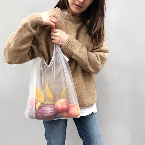 White shoulder bag Thank you Package not required