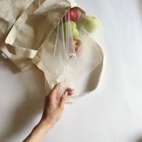 Beige Bag Thank You No Need for a Plastic Bag